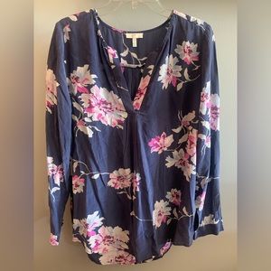 Silk Flower Print Blouse